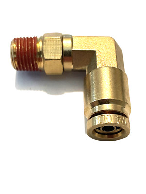 BRASS FITTING QUICK CONNECT DOT AIR BRAKE  90  SWIVEL MALE ELBOW 1/4 T X 1/8npt