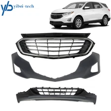 Front Bumper Assembly & Upper Grille Mesh Grill  For 2018-2019 Chevy Equinox