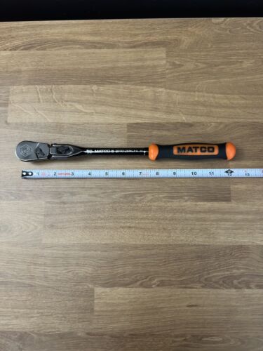 New! Matco Tools BLACK NICKEL & ORANGE! 3/8 Locking Flex Head Ratchet 12.5 Inch - Foto 1 di 2