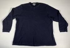 Vintage Eddie Bauer Sweater Mens 2XL XXL Dark Blue Waffle Knit Crewneck Pullover