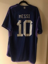 Argentina AFA Away Adidas World Cup 2022 Soccer Jersey Shirt Messi #10 NWT Large