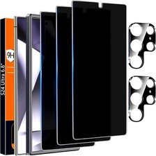 6 4 Pack Galaxy S24 Ultra Privacy Screen Protector, 9H Tempered Glass