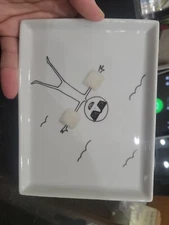 Crate & Barrel CB2 OLIVER MINT FLOATIES, 2011 Rectangle Appetizer Plate 6.5"