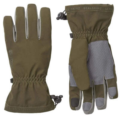 Official Sealskinz Drayton WP Lightweight Gauntlet Glove Olive - Brand New