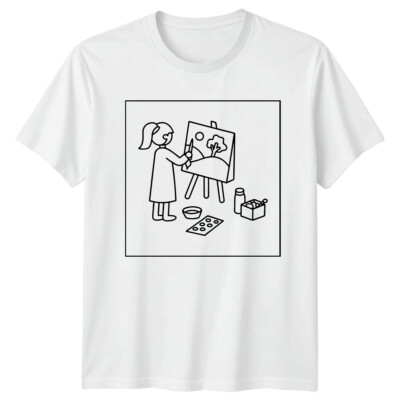Künstler Malerei Staffelei Hobbys Herren T-Shirt Damen Tee Grafik Unisex Top