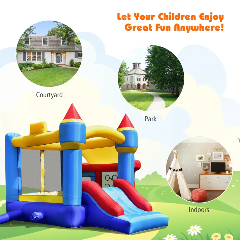 Inflatable Kids Jumping Castle 5IN1 Bouncy Playhouse Trampoline w/ 450W Blower - image 4 of 4