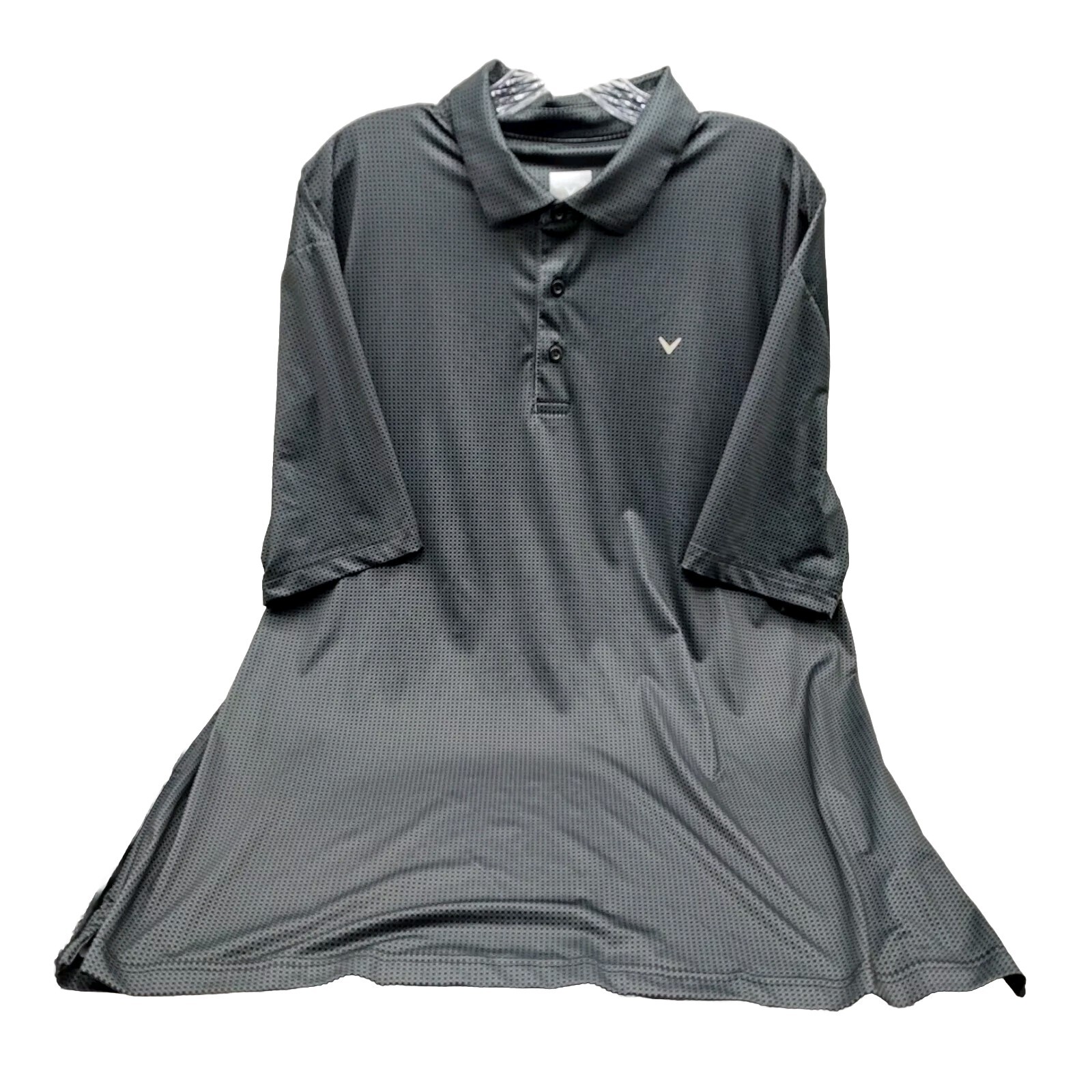 Callaway Opti-Dri Gray Print Golf Polo Shirt for Men Size XL Moisture Wicking