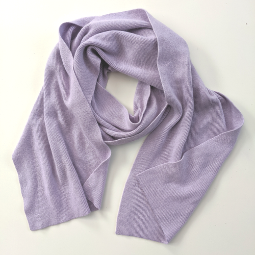 M&S women's lilac purple ribbed scarf viscose cashmere angora shawl