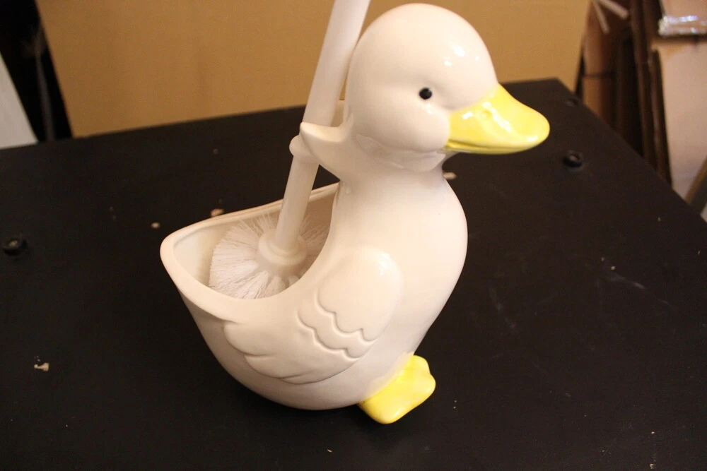 Duck toilet on sale brush holder