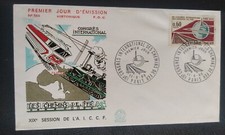 ENVELOPPE PREMIER JOUR 1966 TIMBRE CONGRÈS DES CHEMINS DE FER PARIS N°1488 FDC