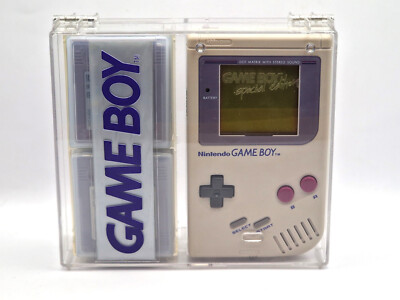Nintendo Game Boy Classic+Acryl Case Transportbox Schutzbox+6 Spiele Komplett