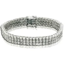  Women's Sterling Silver in Natural Genuine Diamonds Tennis Bracelet 1 Carat