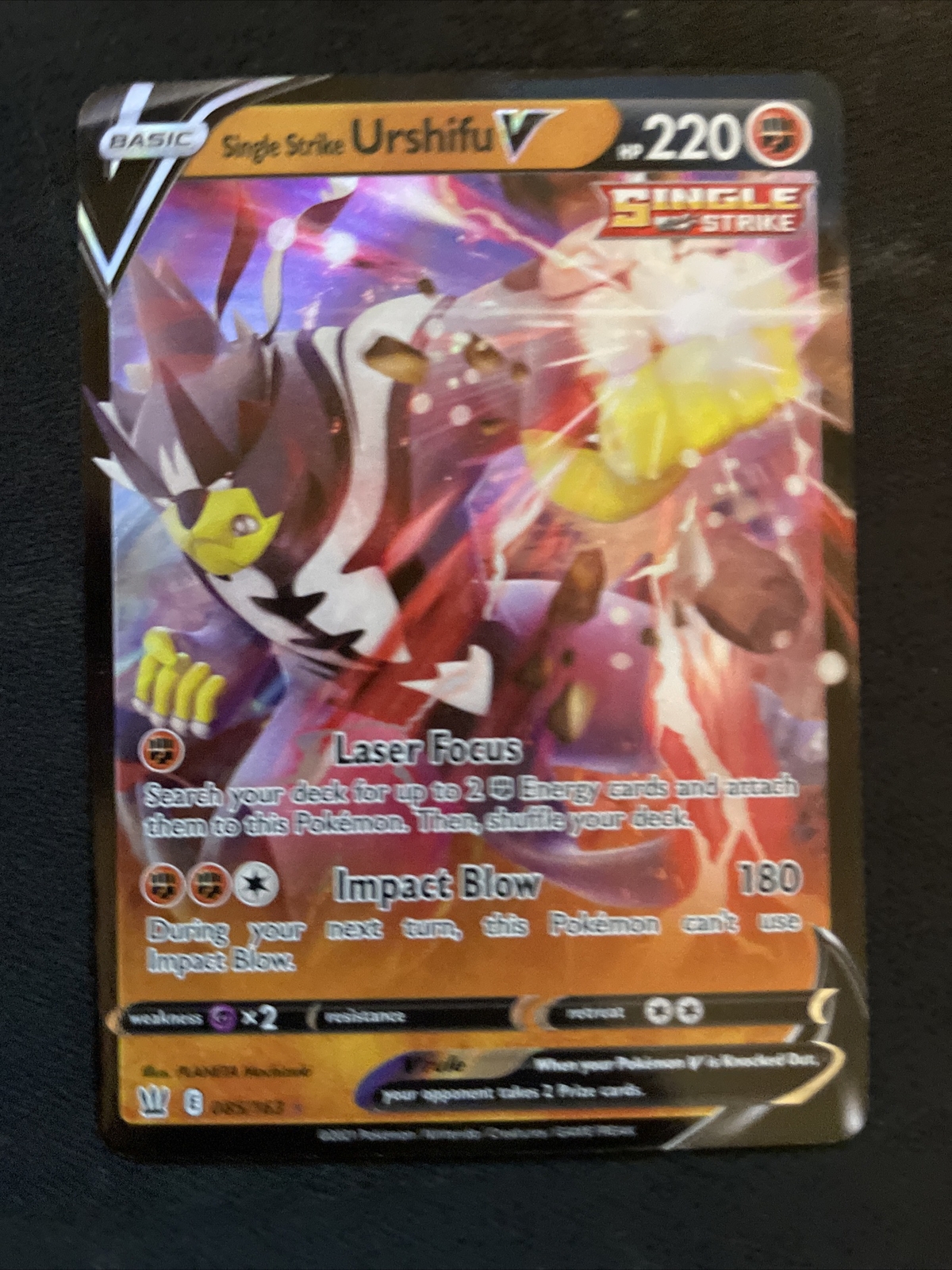 Pokemon TCG Battle Styles Single Strike Urshifu V Holo Rare 85/163 Full Art
