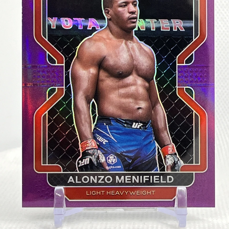 2022 Panini Prizm UFC Purple Prizm /149 Alonzo Menifield #157 Rookie RC - Image 3 of 4