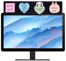 Black Monitor Memo Board Top Mount,18" Monitor Sticky Note Holder,Sticky 