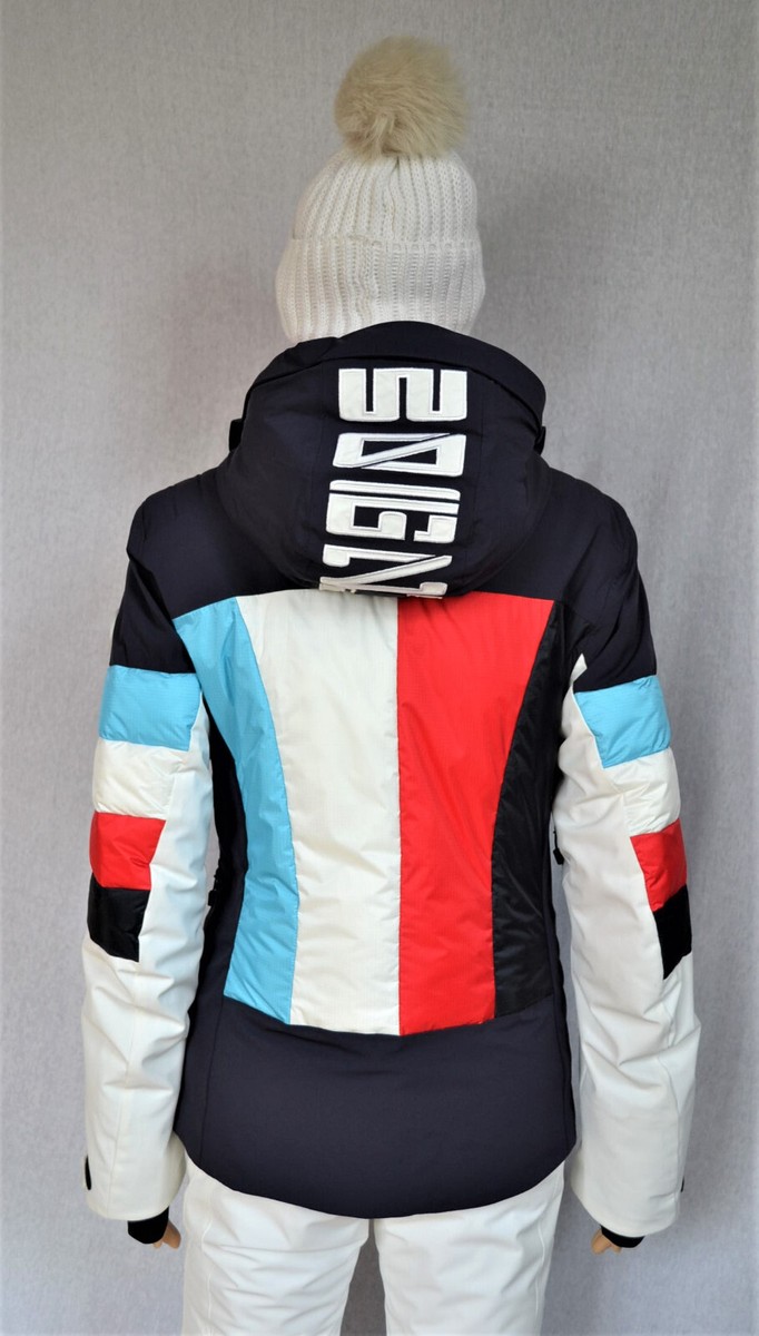 BOGNER DAMEN SKIJACKE BLAU WEIß ROT Stretch MALOU SKI