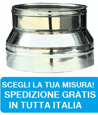 Conexión De Chimenea De Acero Inoxidable 316 - Reductor/aumentador, Varios Diámetros, Fabricado En Italia