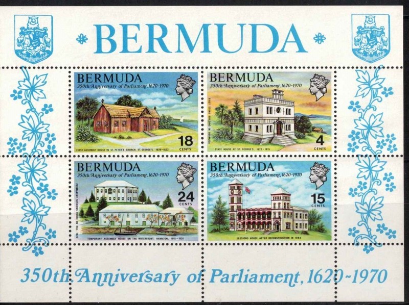 Bermuda 350th Anniversary of Parliament Souvenir Sheet