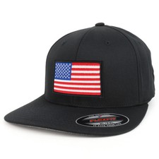 XXL USA American Flag Embroidered Iron On Patch Flexfit Cap