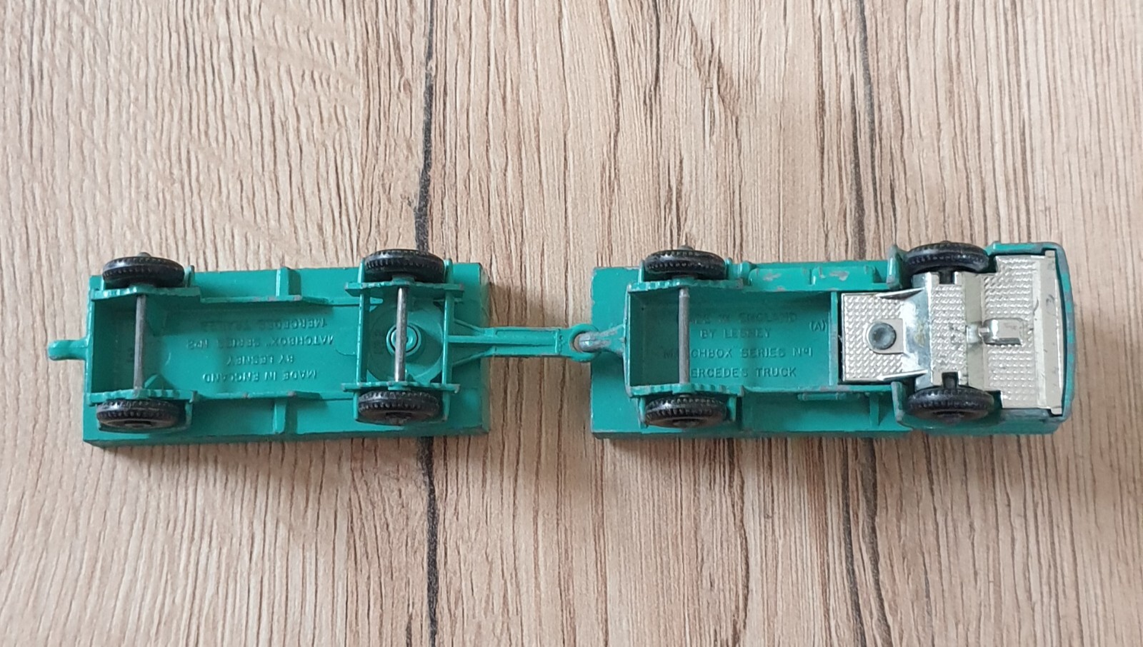 Lesney Matchbox Superfast 1 & 2 Camion Mercedes Militaire Avec Remorque Sans Boite P Image 476108 Grande