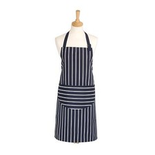 Rushbrookes Butchers Stripe Adult Kitchen Cotton Apron - Navy