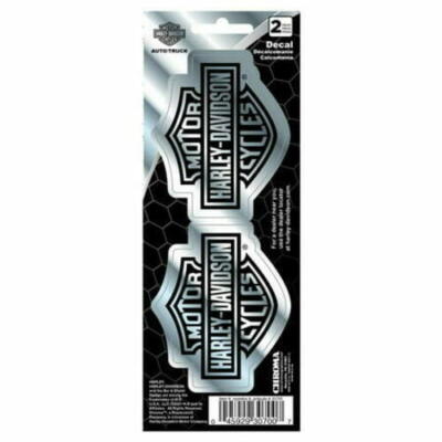 Harley-Davidson Bar & Shield  Small Logo Decal Set Chrome / Black 2.75'' x 3''