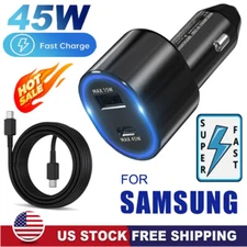 Original 45W Fast Car Charger+Type-C Cable For Samsung Note Z Fold Flip 6 5 4 3