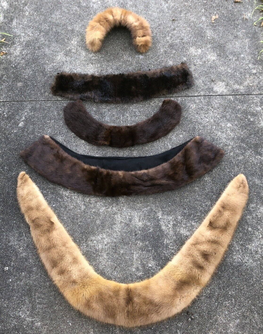 Antique Lot of Fur Pelt Stoles Head Piece - image 1