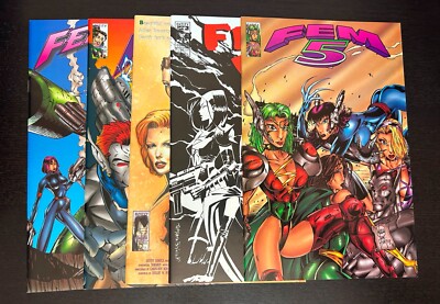 FEM 5 #1 (Entity Comics 1996) -- VARIANT A B C D E -- Set of 5 -- Bad Girl
