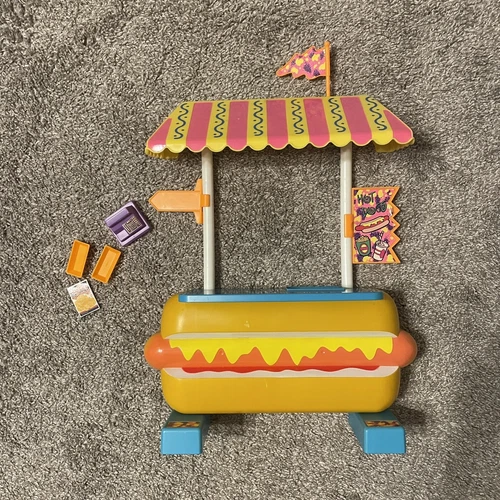 Vintage Mattel 1991 Barbie Rollerblade Snack Stand Hot Dog Playset Incomplete