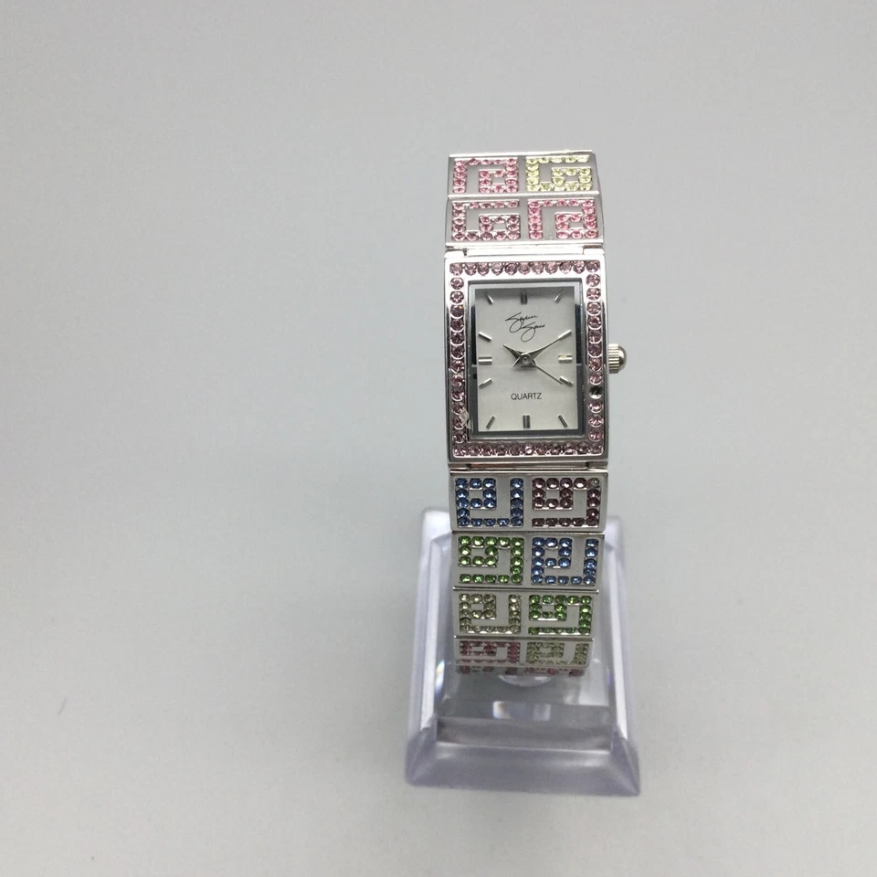 Reloj De Colección Suzanne Somers Mujer 19mm Tono Plata Estrás Batería Nueva 7" Foto 2 de 4