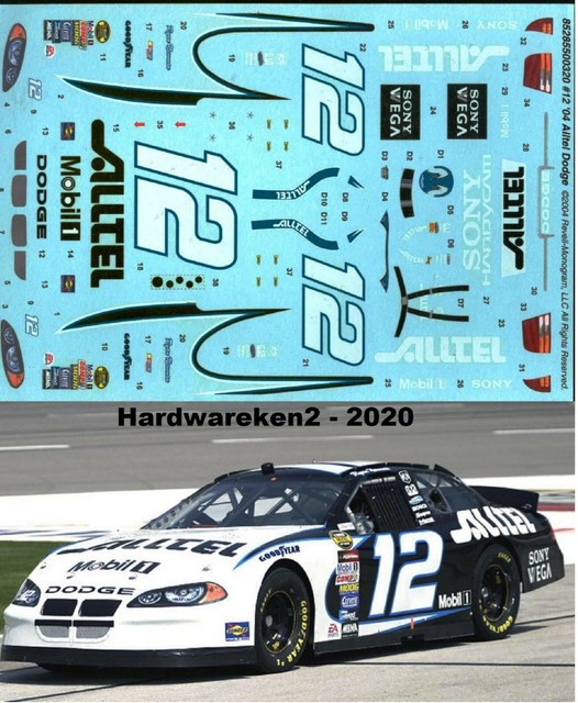 NASCAR DECAL 12 ALTELL 2004 DODGE RYAN NEWMAN 1/24 SCALE eBay