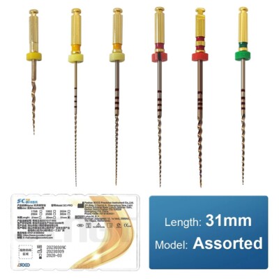 Glin Dental Endodontic Gold Flexible Rotary Files Nickel Titainium Golden Engine