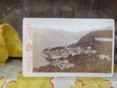 photo XIXe italie lac laggo como maggiore ?  bellagio carton format cabinet