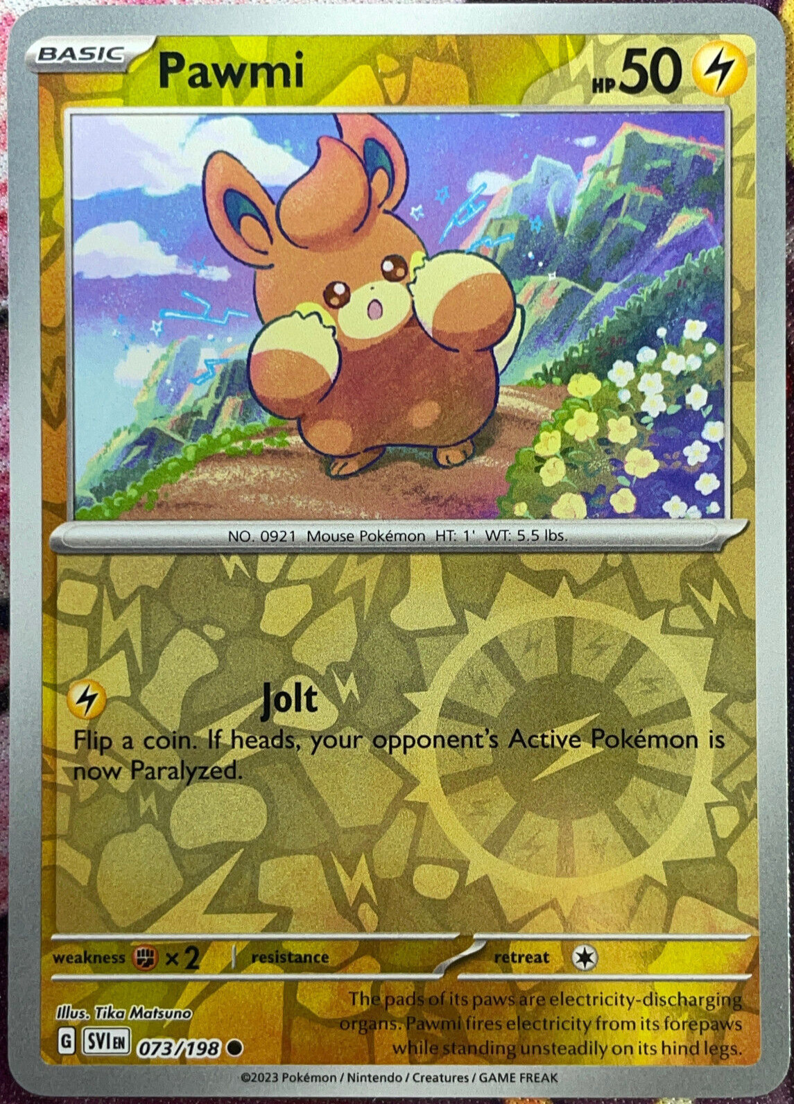 Pawmi Reverse Holo - 073/198 - Scarlet & Violet Base Pokemon 2023