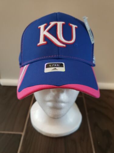 Kansas University Jayhawks Adidas Baseball Cap Climalite Fitmax Size Large XL