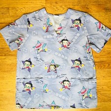 BETTY BOOP Scrub Top Silver Screen Queen Adult Size MEDIUM