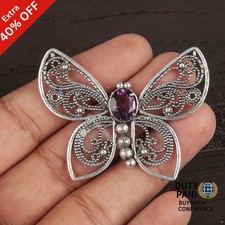 Sterling Silver February African Amethyst Stone Sister Birthday Pendant Jewelry