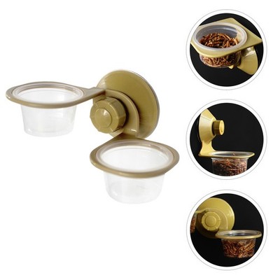 2 Pcs Wall-mounted Reptiles Food Bowl Hanging Feeder Lizard Feeding Station