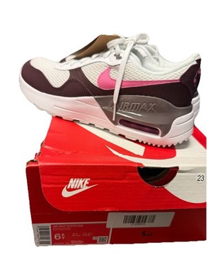Nike Air Max SYSTM (GS) White Pink Burgundy Unisex Kids Sneakers US 6.5Y W