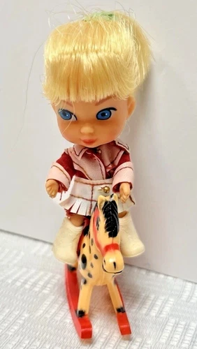 Liddle Kiddles Calamity Jiddle Cowgirl Doll w/ Outfit Boots Hat Horse Mattel 60s