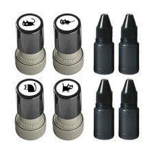 1 Set 4 Styles Cute Cartoon Stamps Lovely Small Black Cat Stamp DIY