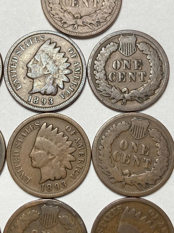 ROLLO DE CENTAVO INDIO 1893, 50 monedas en buen estado (sin problema) Foto 4 de 4