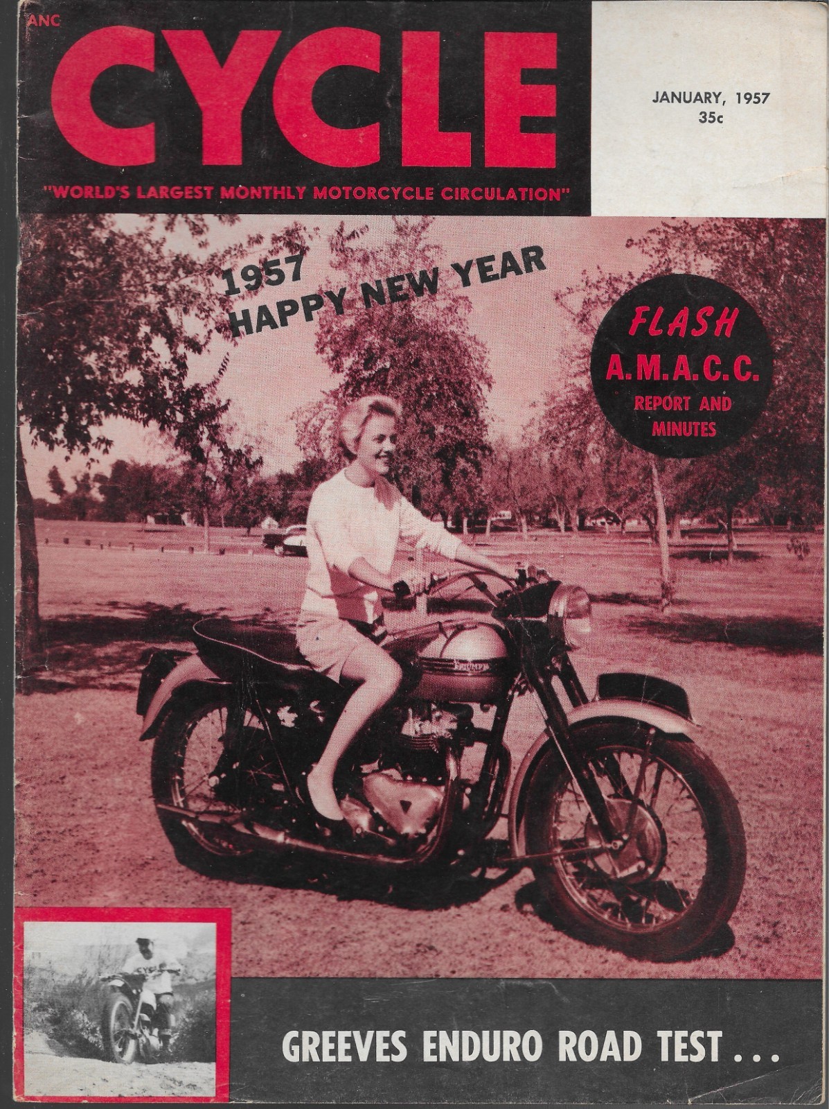 Cycle Magazine January 1957 (Fr/Gd) Motorcycle Mag, More In My Ebay Store