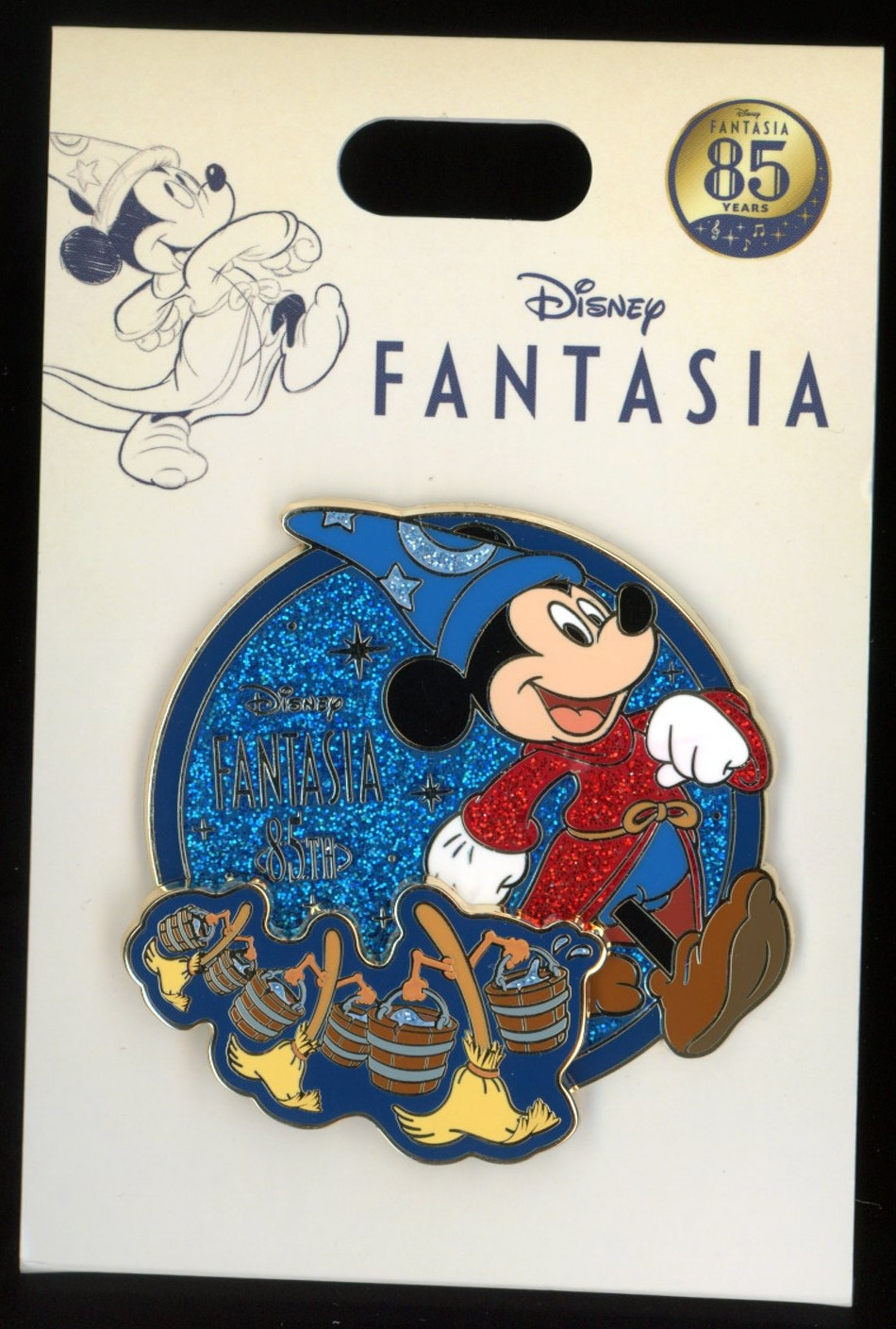 2025 Japan Fantasia 85th Anniversary Sorcerer Mickey & Brooms Slider Disney Pin