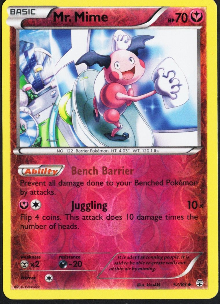 Mr. Mime 97/162 Reverse Holo Rare XY BREAKthrough Pokemon Lightly Played