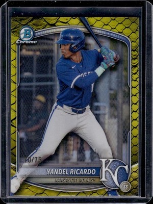 2025 Bowman Draft #BDC-31 Yandel Ricardo Chrome Yellow Reptilian Refractor #/75