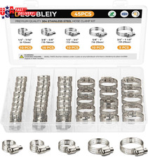 45pcs Hose Clamp Assortment Kit Stainless Steel Hose Clamps With Worm Gear Adjus 45pcs Hose Clamp Assortment Kit Stainless Steel Hose Clamps With Worm Gear Adjus