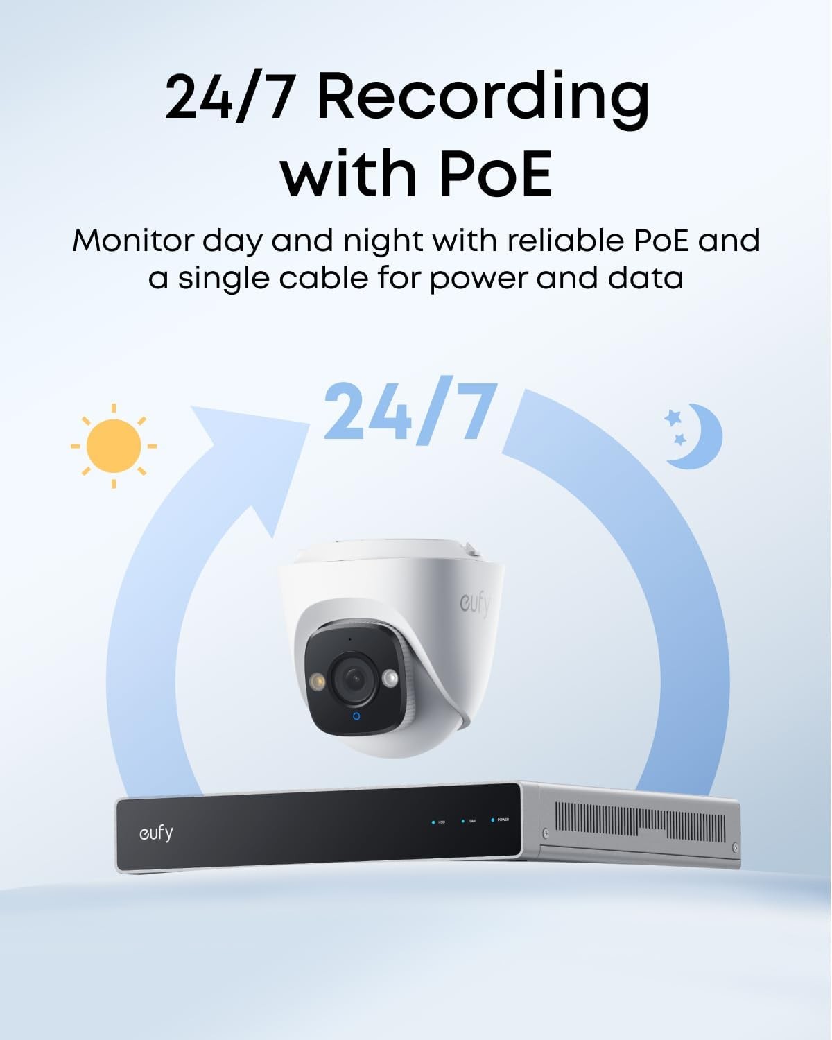 eufy PoE Turret Security Camera E41, NVR Add On Cam, 4K UHD, Color Night Vision