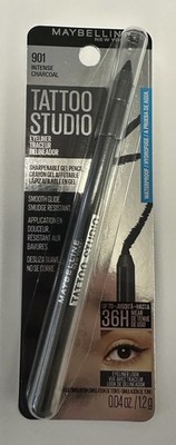 Maybelline TattooStudio Eyeliner Pencil 901 Intense Charcoal 0.04oz -Pack Of 6